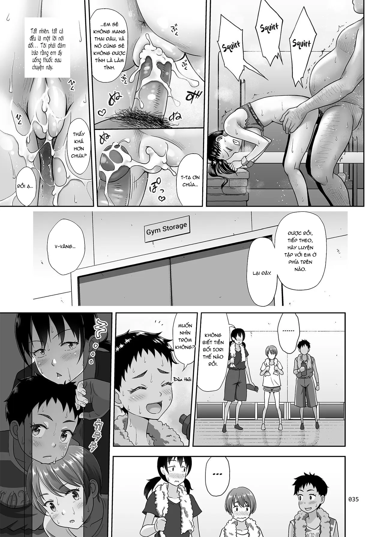 Seishidouin no Oshigoto 3 Mushiatsui Taiiku Souko de Iron na Renshuu o Shitemitara Asedaku ni Natta (decensored) - Seishidouin no Oshigoto 3 Mushiatsui Taiiku Souko de Iron na Renshuu o Shitemitara Asedaku ni Natta (decensored) trang 34