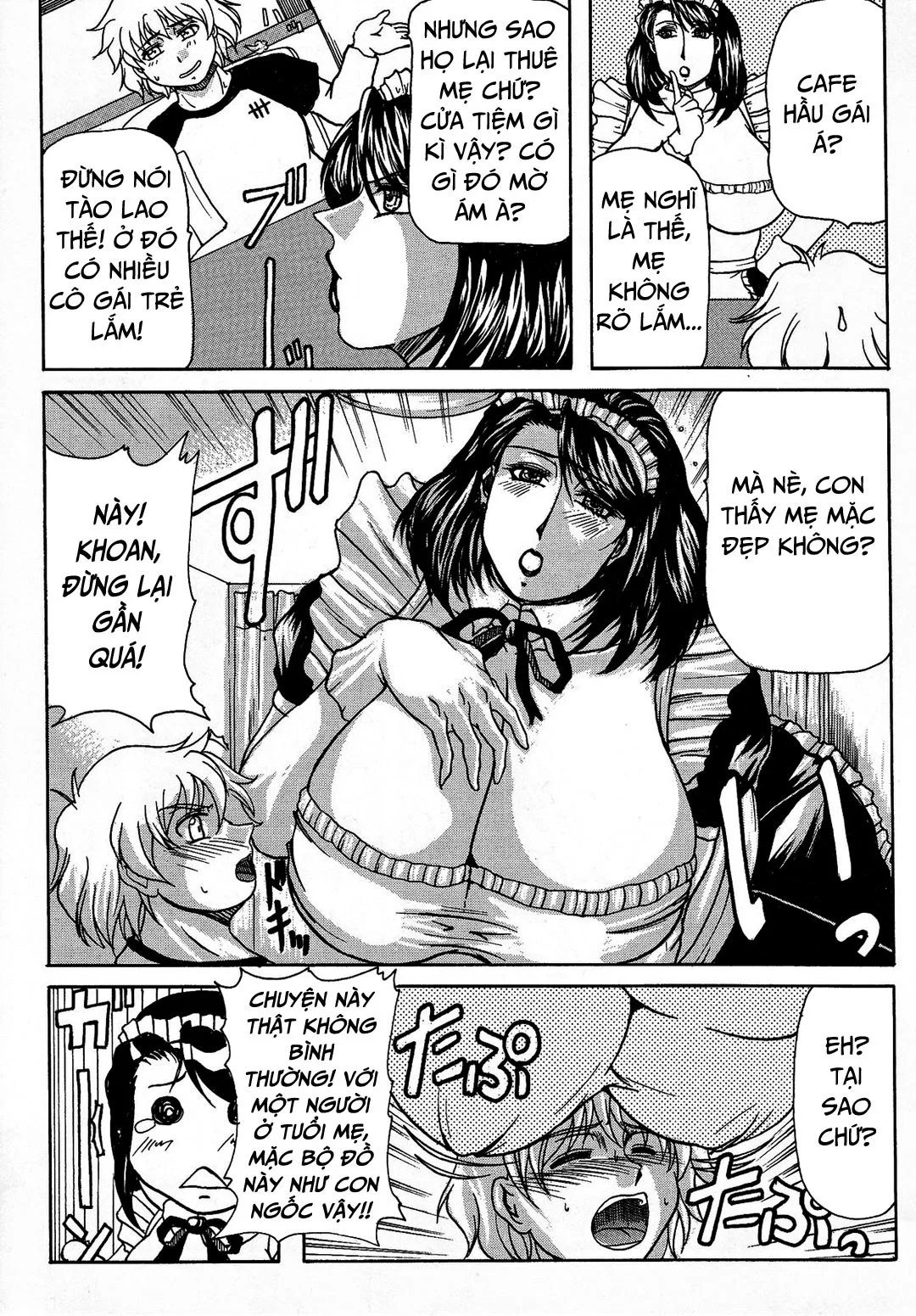 Những người mẹ hàng khủng - Chap 07 - Mẹ làm ở tiệm coffee hầu gái á? trang 3
