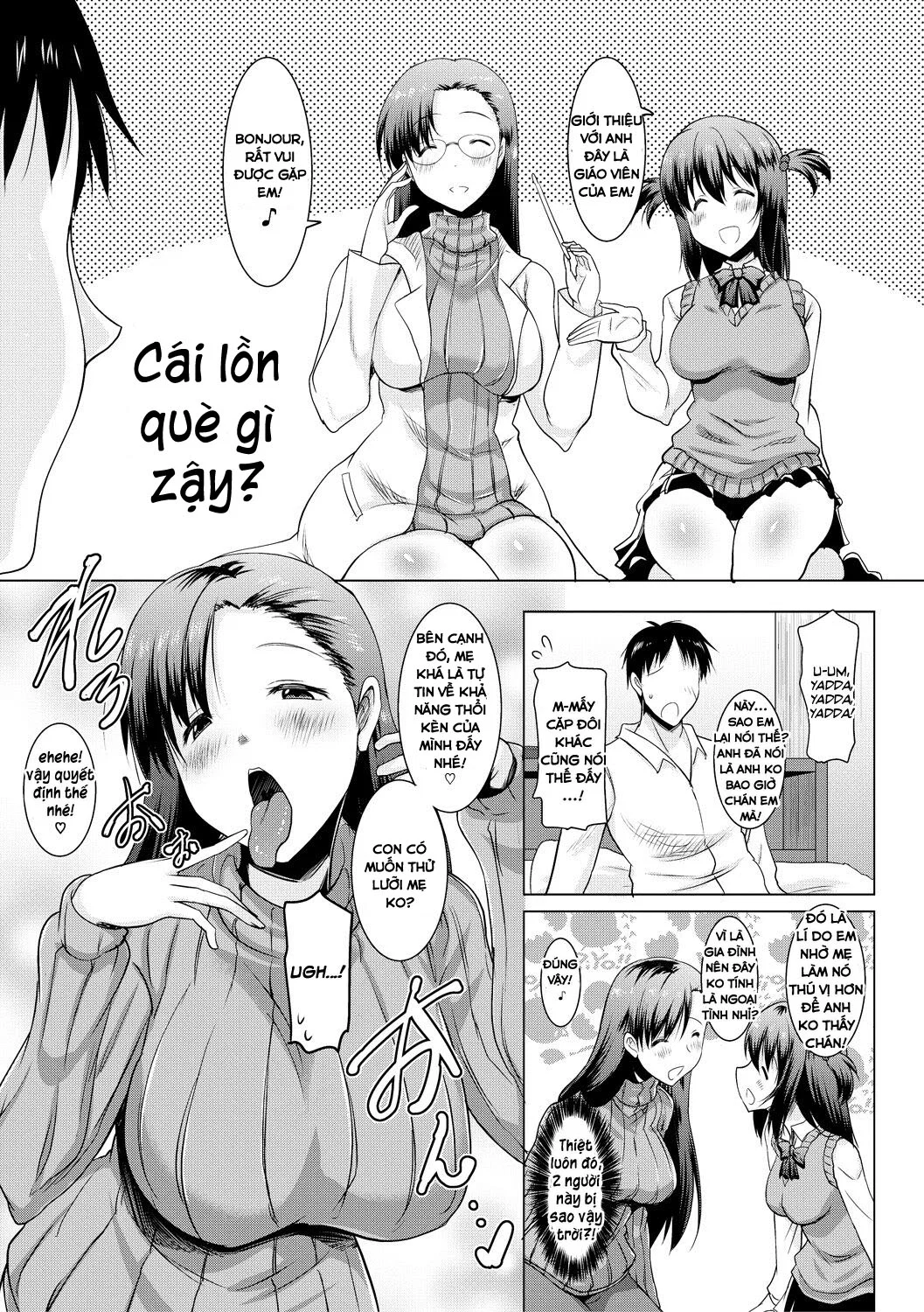 Kyonyuu Oyako no Shita to Shikyuu ni Renzoku Shasei - Chap 2 trang 7