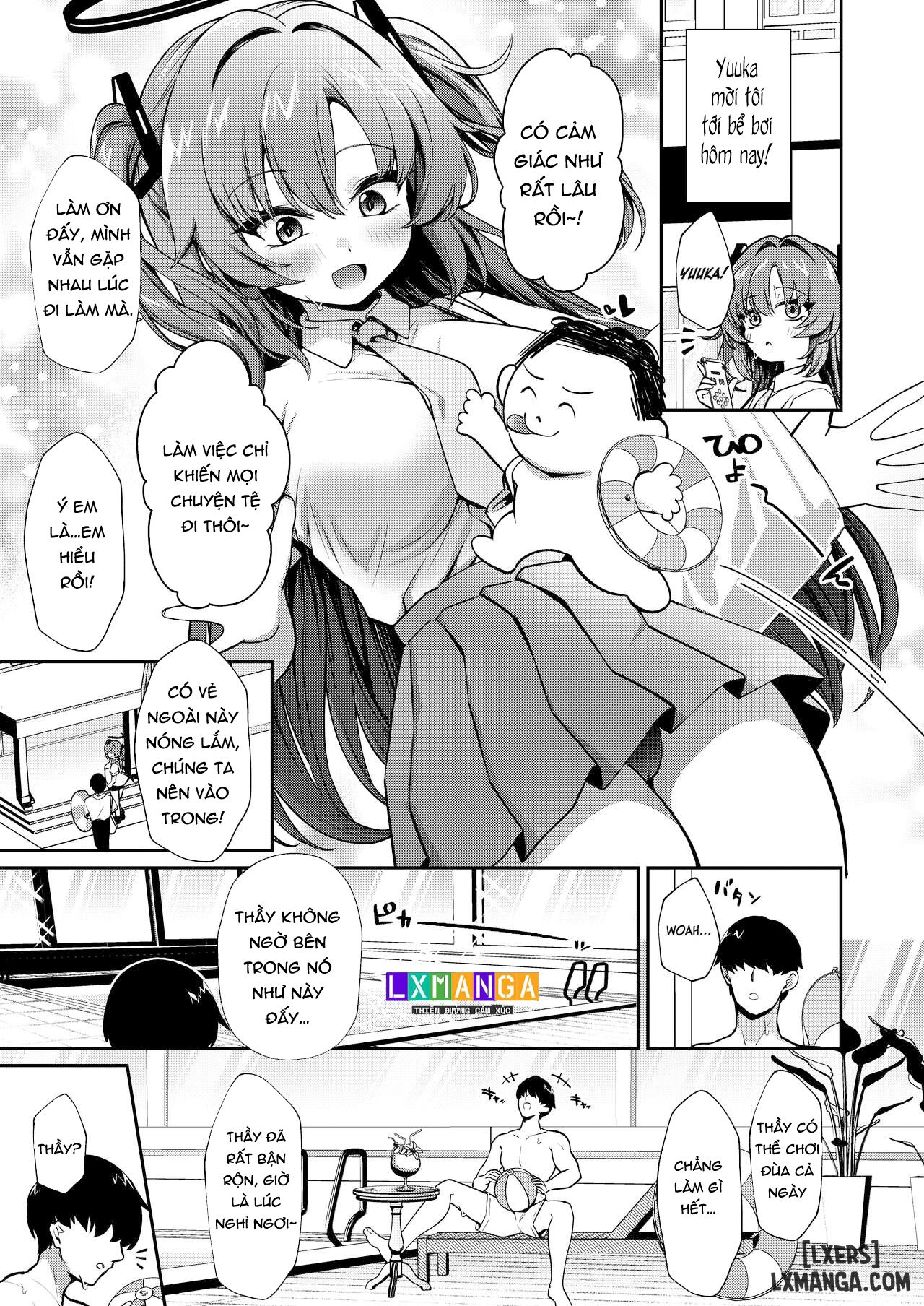 Bishyo Nure Yuuka to Sukumizu Ecchi - Swimsuit Sex with a Sopping Wet Yuuka - Chapter 1 trang 3