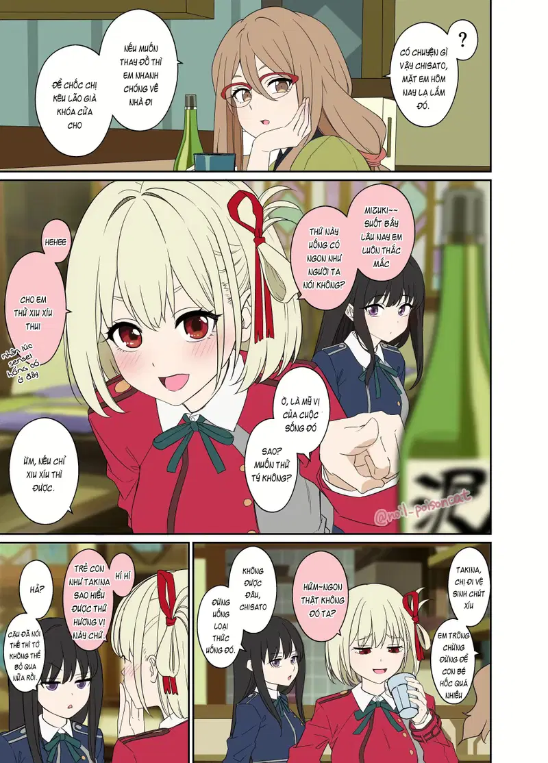 Làm tình với Nishikigi Chisato và Inoue Takina đang say rượu - Chap 1 trang 2