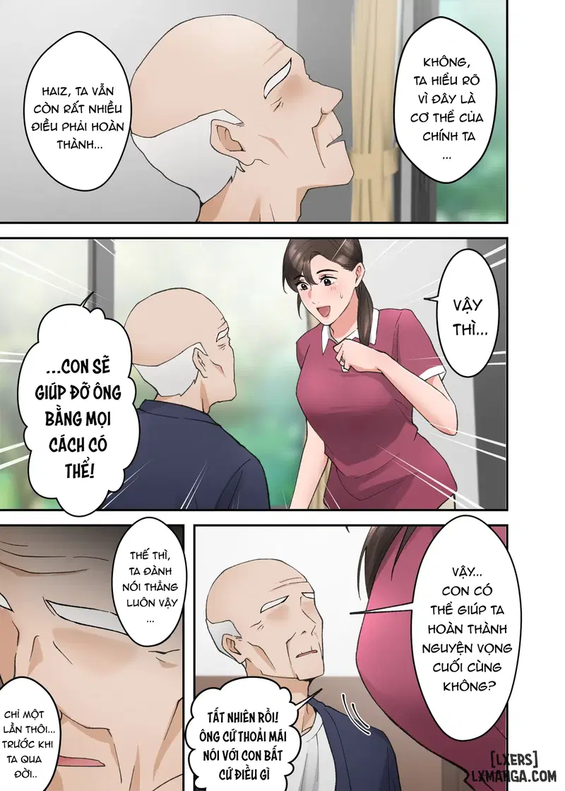 Hitozuma no Kaigoshi ga Yoboyobo Jii-san ni Ikasare Makuru Hanashi- Truyện Màu - Chapter 1 trang 6