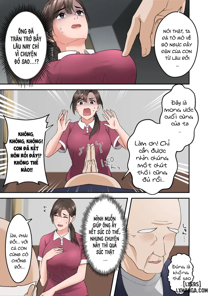 Hitozuma no Kaigoshi ga Yoboyobo Jii-san ni Ikasare Makuru Hanashi- Truyện Màu - Chapter 1 trang 8