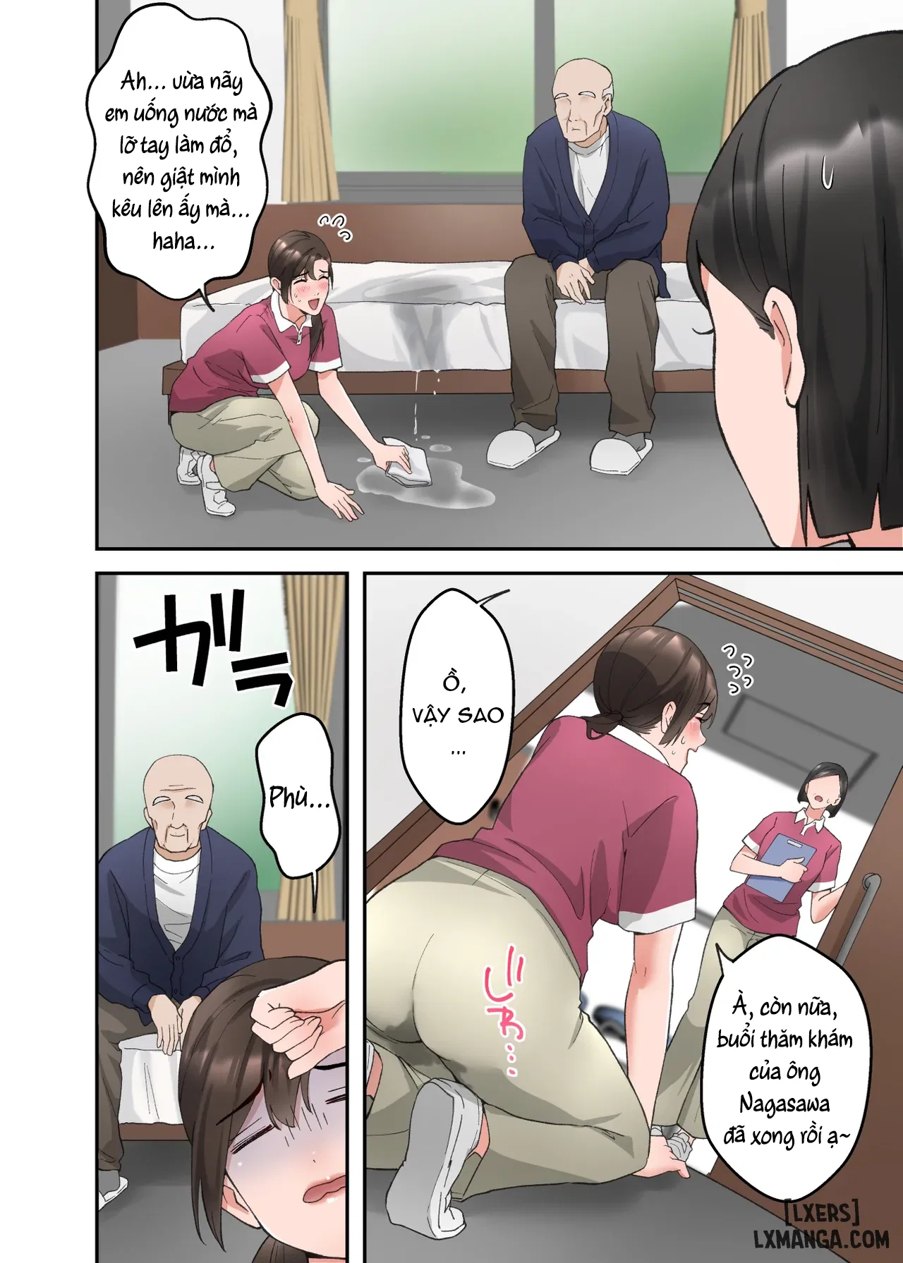 Hitozuma no Kaigoshi ga Yoboyobo Jii-san ni Ikasare Makuru Hanashi- Truyện Màu - Chapter 2 trang 3