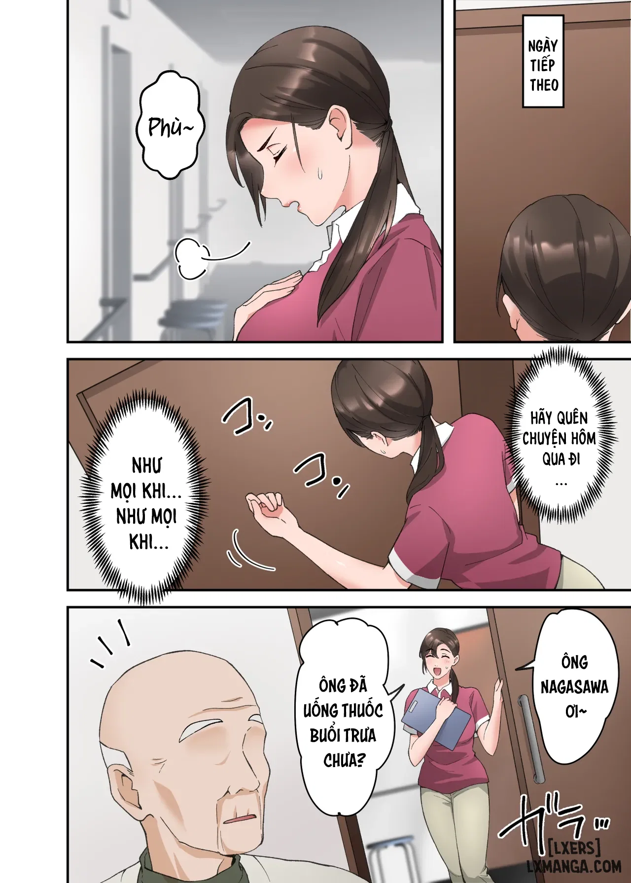 Hitozuma no Kaigoshi ga Yoboyobo Jii-san ni Ikasare Makuru Hanashi- Truyện Màu - Chapter 2 trang 5