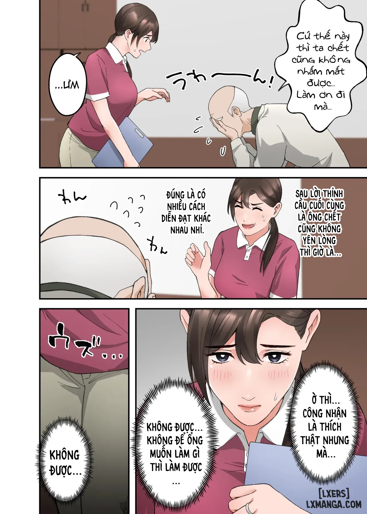 Hitozuma no Kaigoshi ga Yoboyobo Jii-san ni Ikasare Makuru Hanashi- Truyện Màu - Chapter 2 trang 7