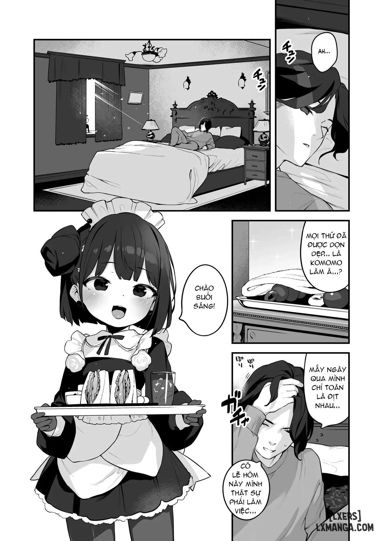 Komomo Là Hầu Gái Loli Kiêm Bồn Chứa Tinh Cho Riêng Chủ Nhân Của Mình - Chapter 1 trang 54